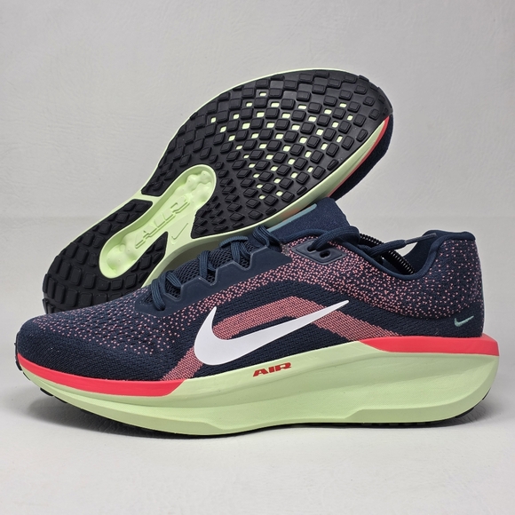 Nike Other - Nike Air Winflo 11 Men's Siz 12 Armory Navy Hot Punch Running Shoes FJ9509-403
